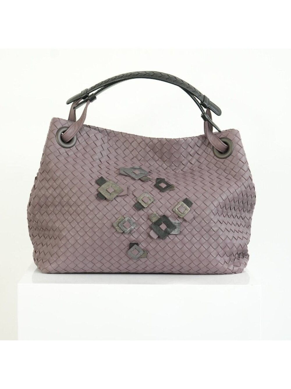 Bottega Veneta Intrecciato Woven Leather Hobo Bag Purple Mauve